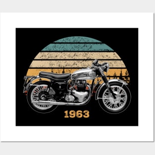 Rocket Gold Star 1963 Vintage Motorcycle Design Posters and Art